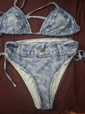 Denim Printed Bikini